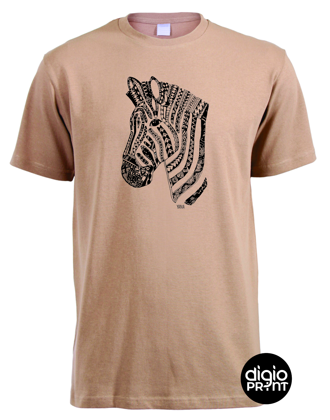 Yana Zebra Round Neck Stone T-shirt